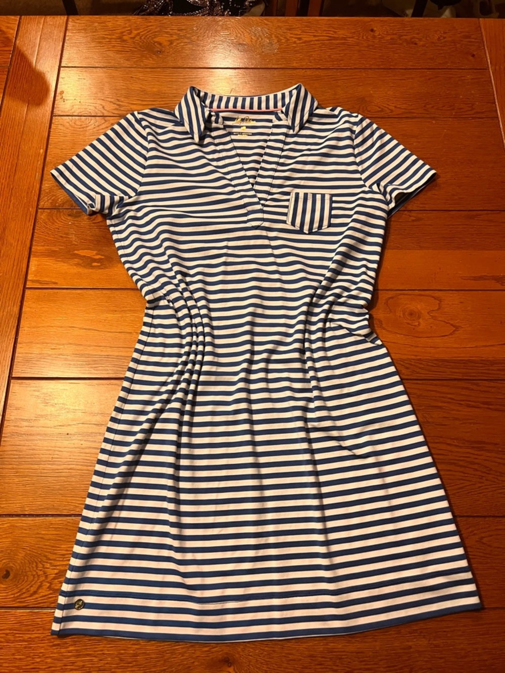 Lilly Pulitzer Dune UPF 50+ Short Sleeve Dress - BARTON BLUE ST. TROPEZ STRIPE